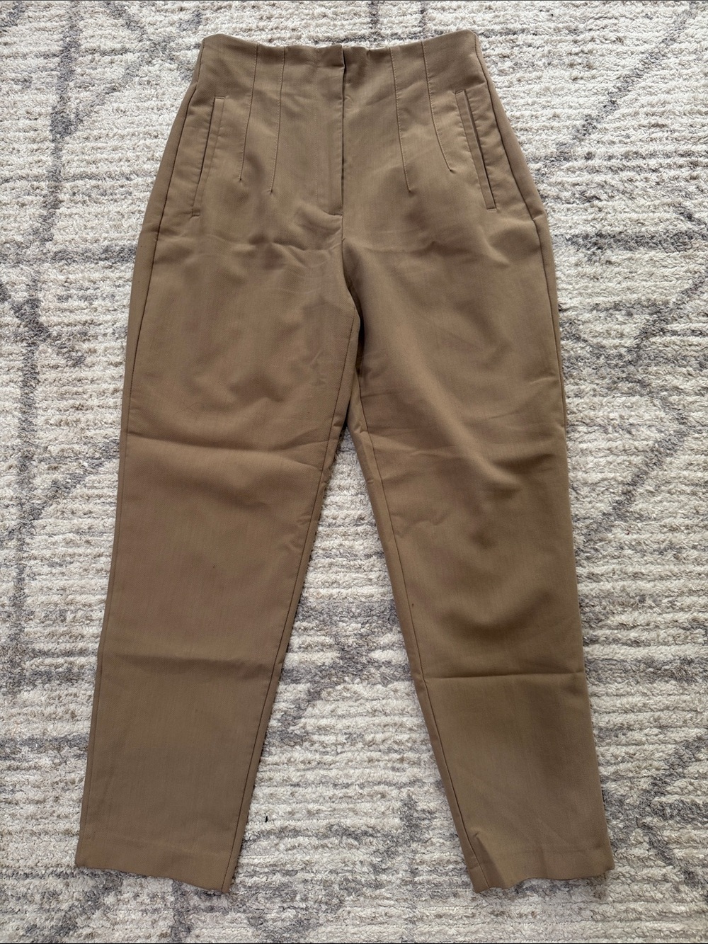 ZARA Tailored High-Waist Pants in Beige